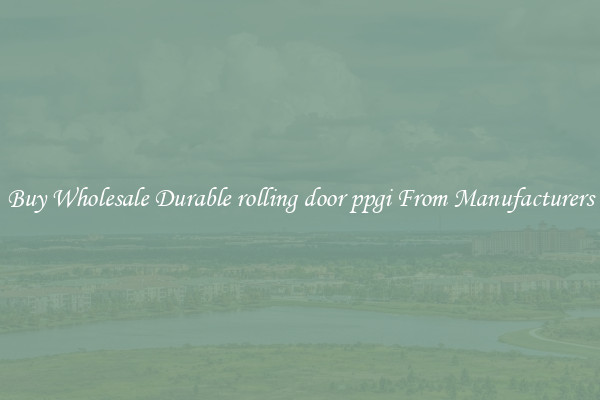 Buy Wholesale Durable rolling door ppgi From Manufacturers