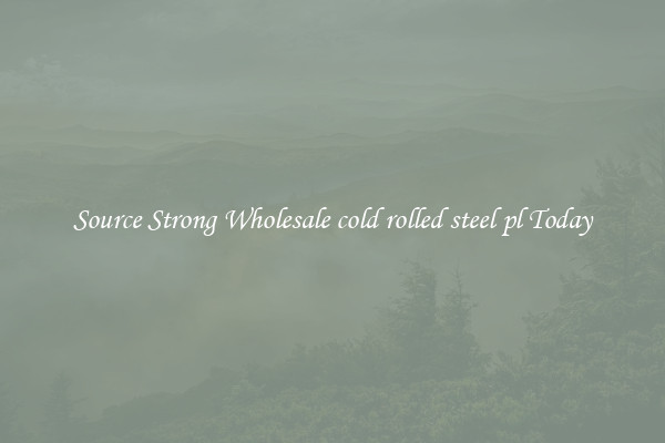 Source Strong Wholesale cold rolled steel pl Today