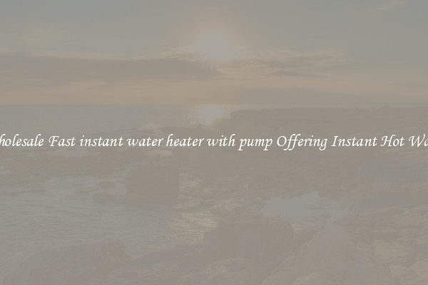 Wholesale Fast instant water heater with pump Offering Instant Hot Water
