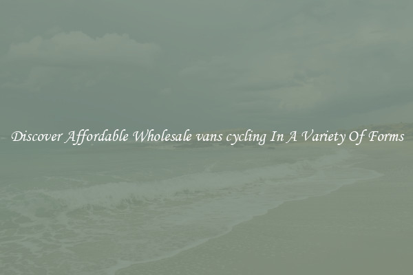 Discover Affordable Wholesale vans cycling In A Variety Of Forms