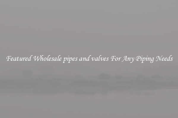 Featured Wholesale pipes and valves For Any Piping Needs
