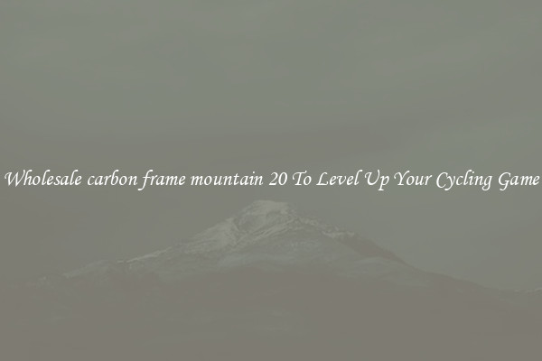 Wholesale carbon frame mountain 20 To Level Up Your Cycling Game