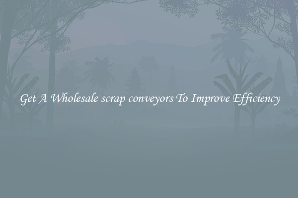 Get A Wholesale scrap conveyors To Improve Efficiency
