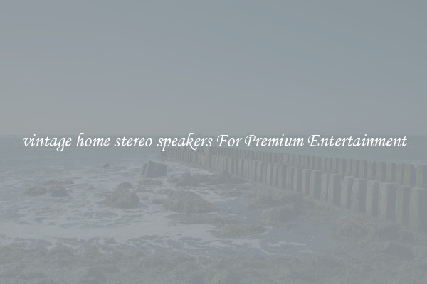 vintage home stereo speakers For Premium Entertainment