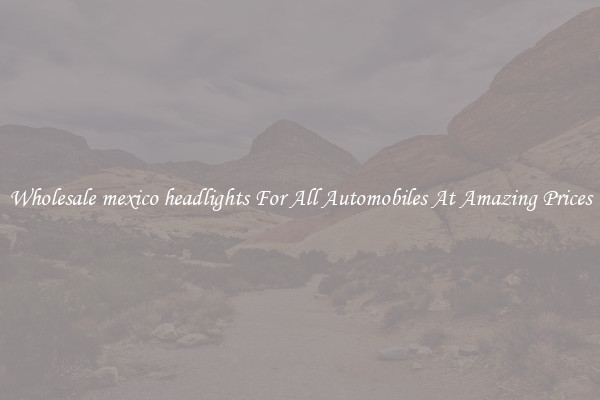 Wholesale mexico headlights For All Automobiles At Amazing Prices