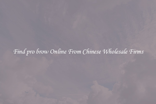 Find pro brow Online From Chinese Wholesale Firms