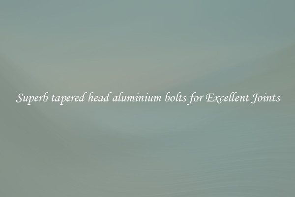 Superb tapered head aluminium bolts for Excellent Joints